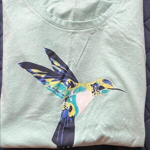 Mint Green Hummingbird Graphic T-Shirt